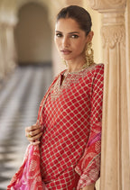 Umaira Crimson full work gharara suit set