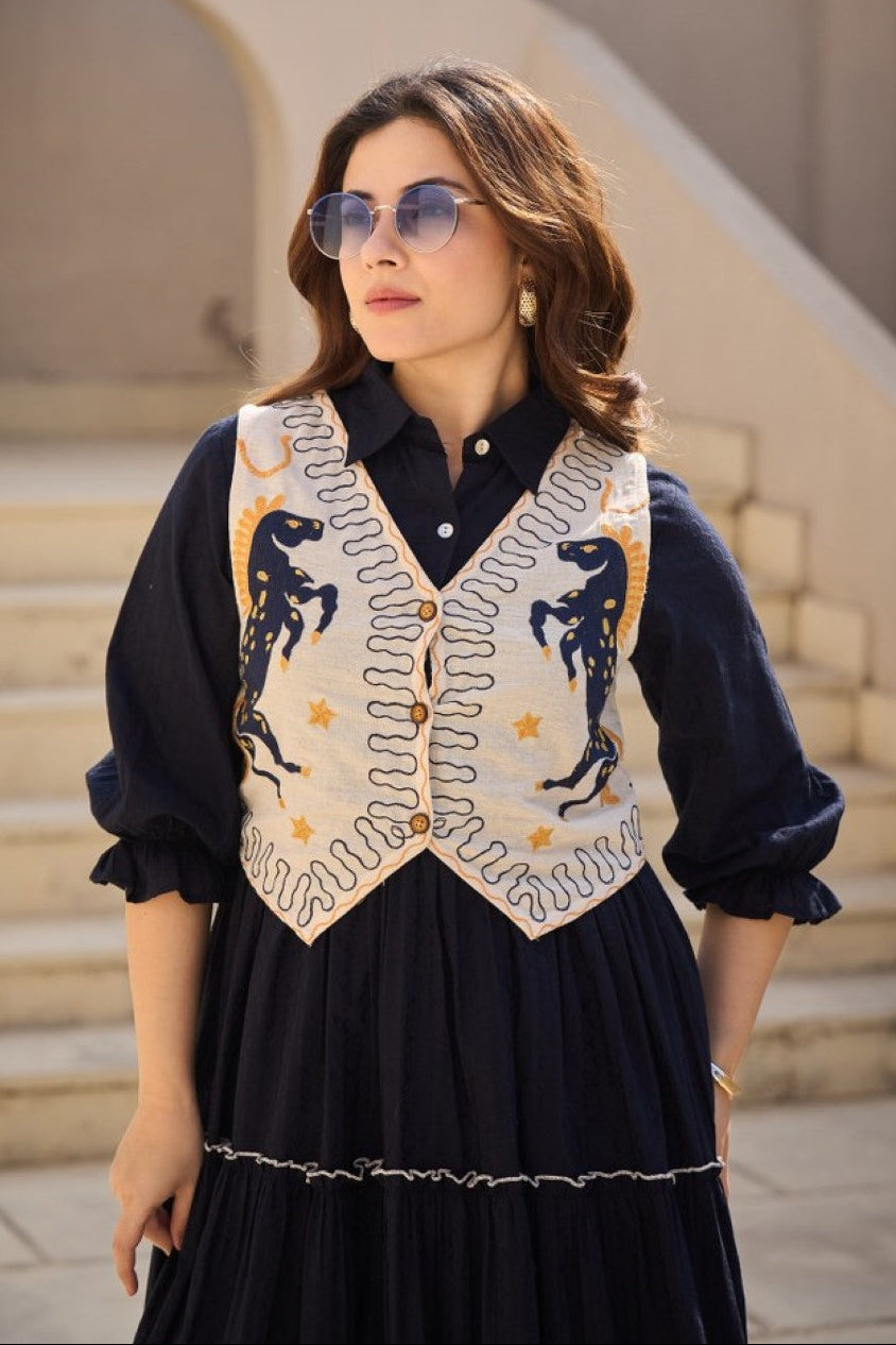 Tatva prussian jacket cotton dress
