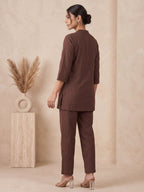 Gaur Hazel Embroidery Cotton Co-Ord Set