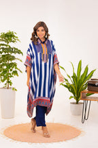 Maurya Azure Premium Muslin Kaftan Pant Set