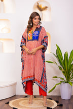 Maurya Scarlet Premium Muslin Kaftan Pant Set