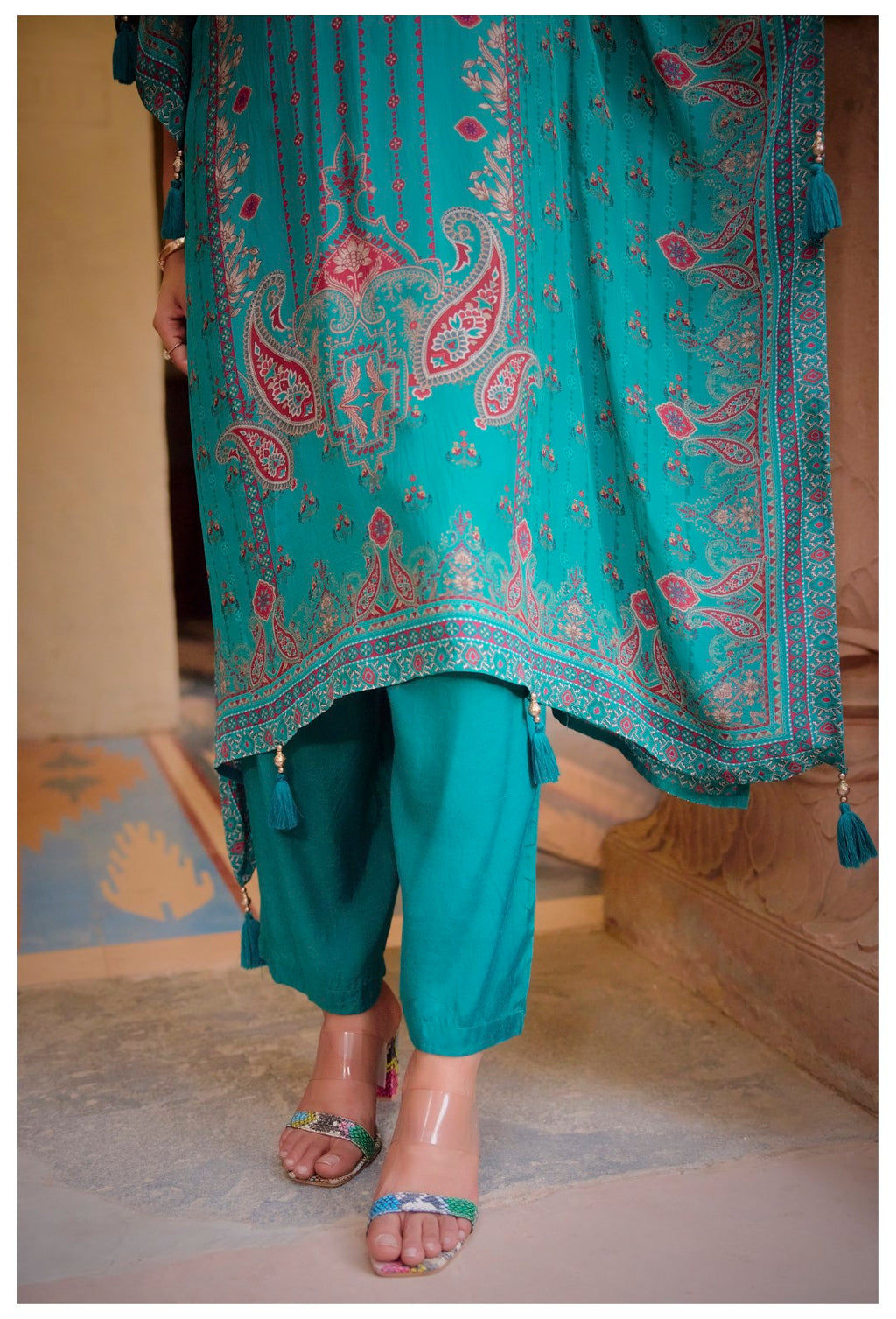 Aster tufts Premium Full Work Kaftan Pant Set