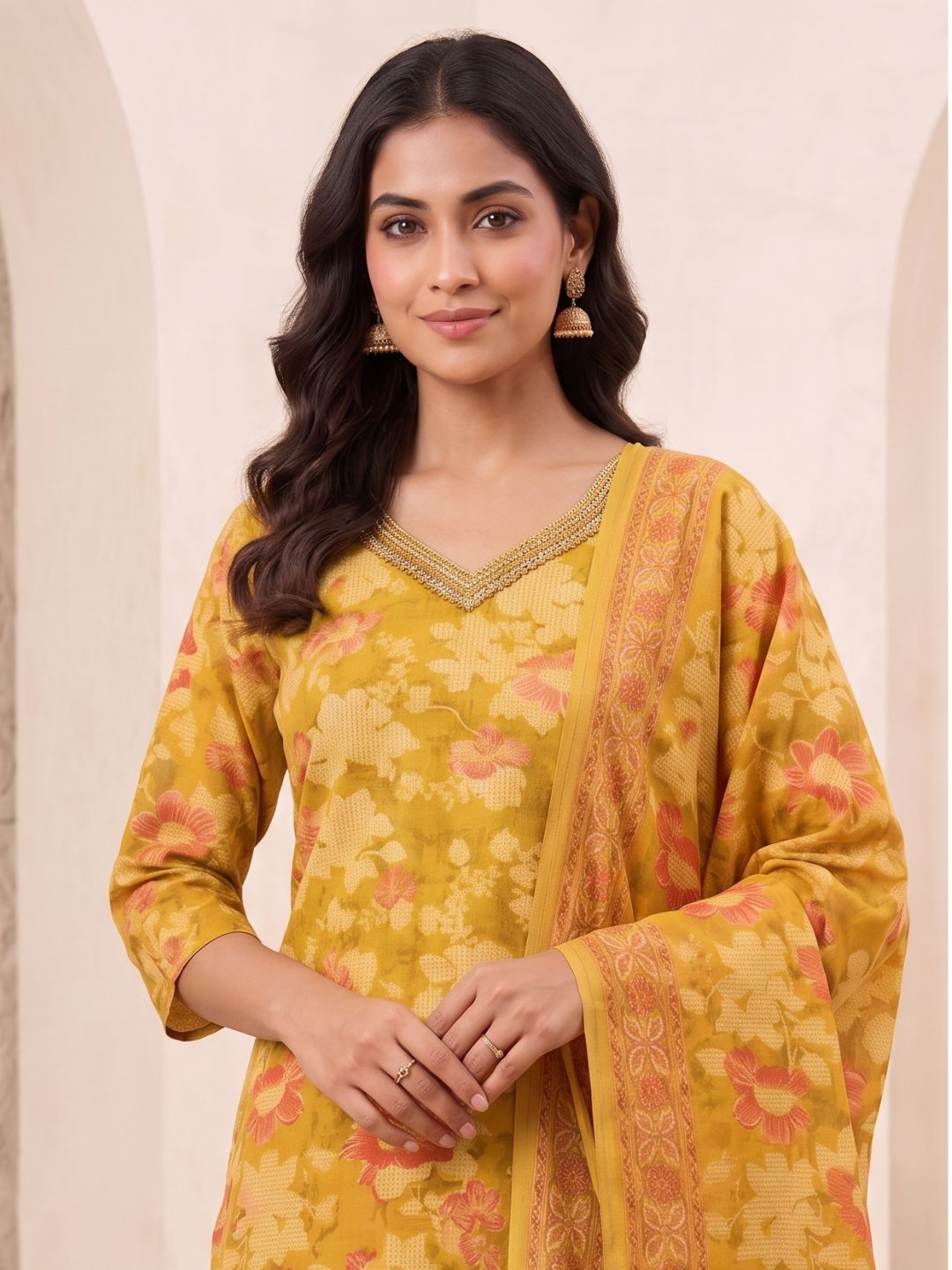 Myra Bumble Printed Work Suit Set