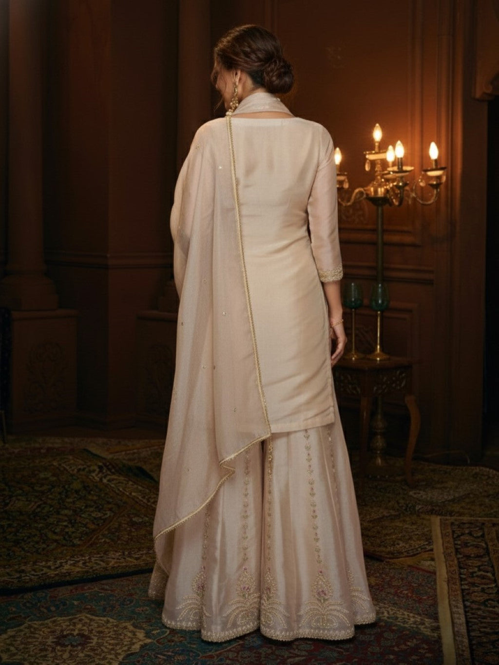 Haniya Pearl Full Work Premium Gharara Set