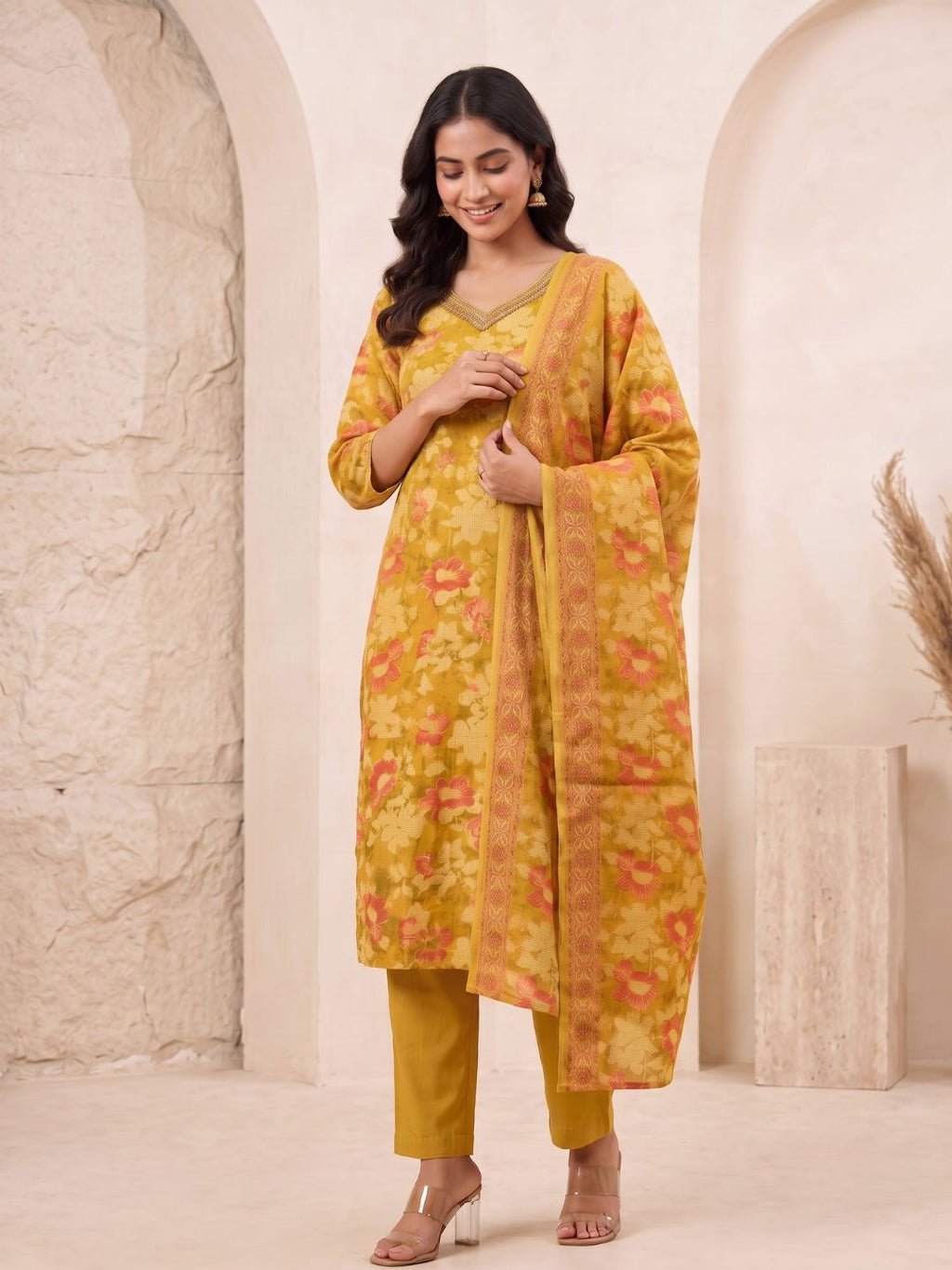 Myra Bumble Printed Work Suit Set