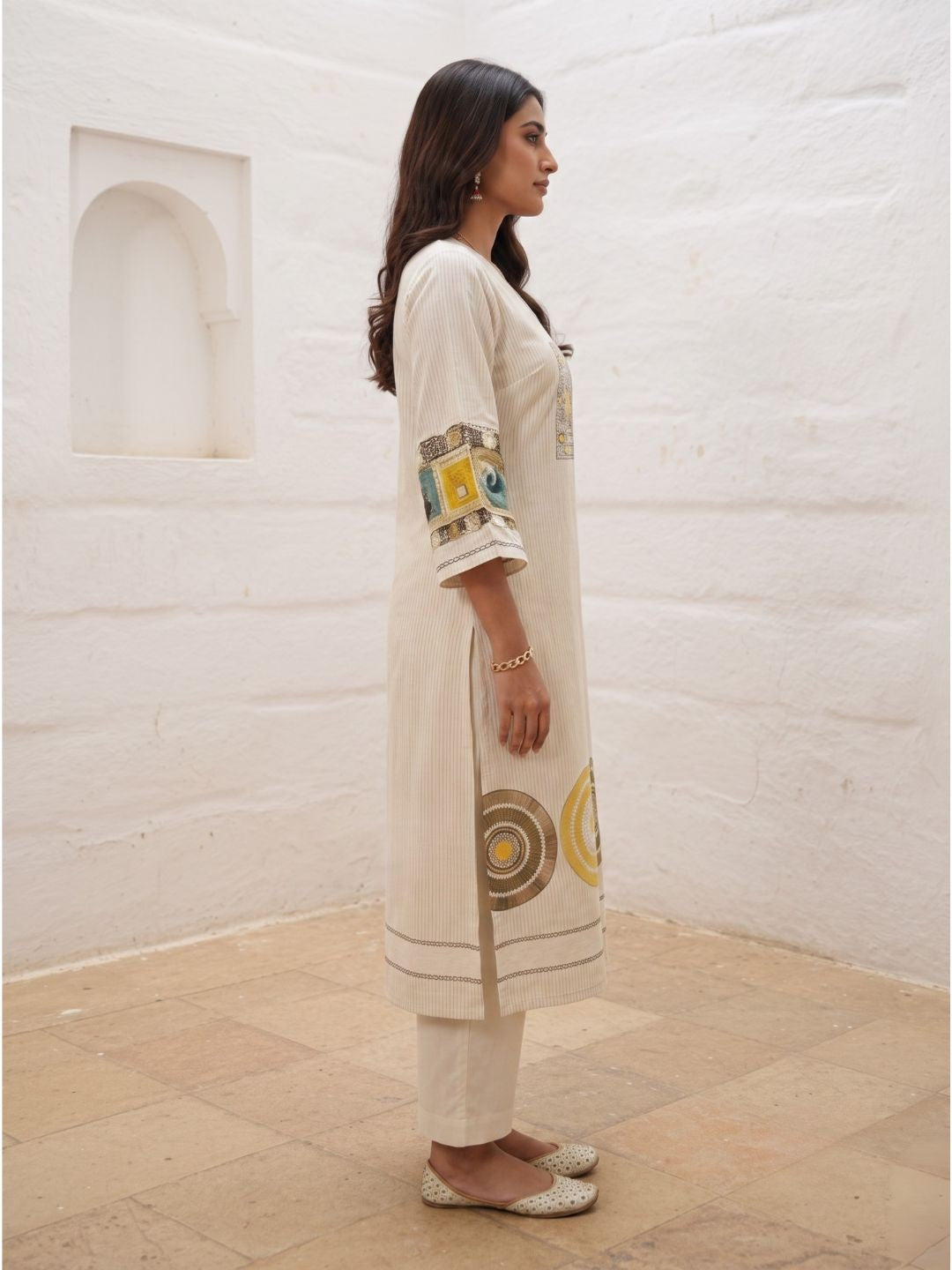 Virosh Pearl cotton kurta pant set