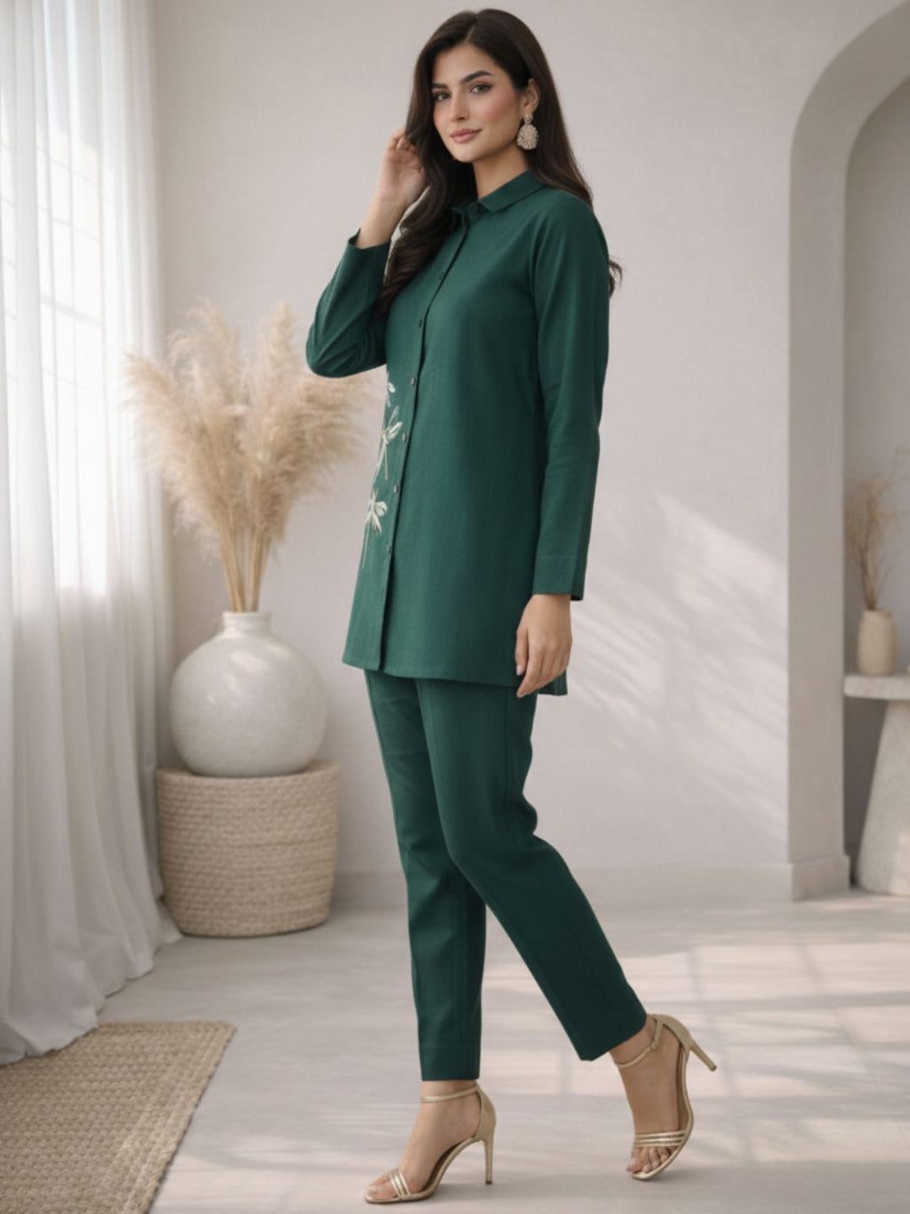 Oorvi Fern Embroidered Co-ord Set