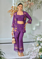 Aditri orchid full work fusion wear co-ord set