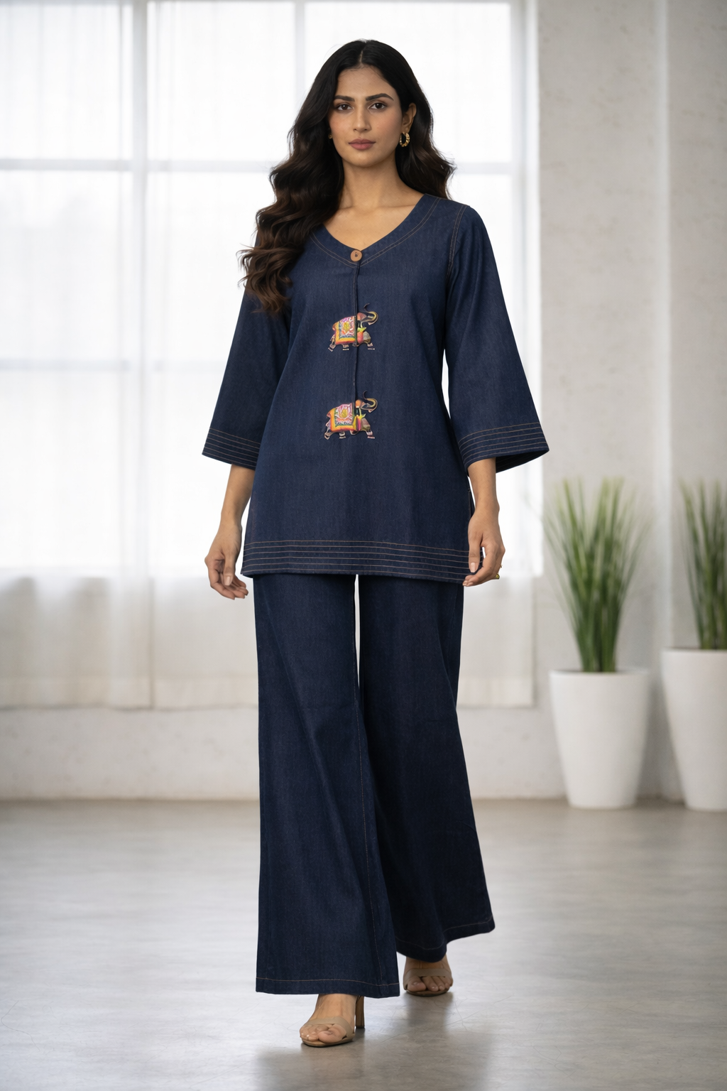 Prisha Denim Cotton co-ord set