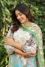 Dagdai Salmon Cotton Lawn Suit Set