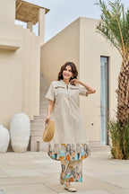 Akira vanilla cotton kurta pant set