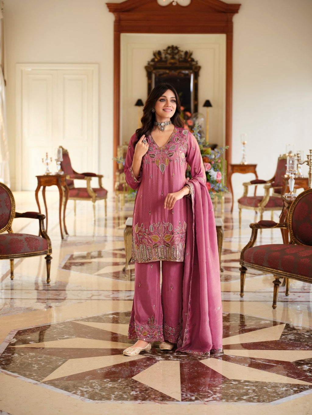 Areesa orchid full work suit set