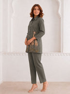 Gaur stone embroidery cotton co-ord set