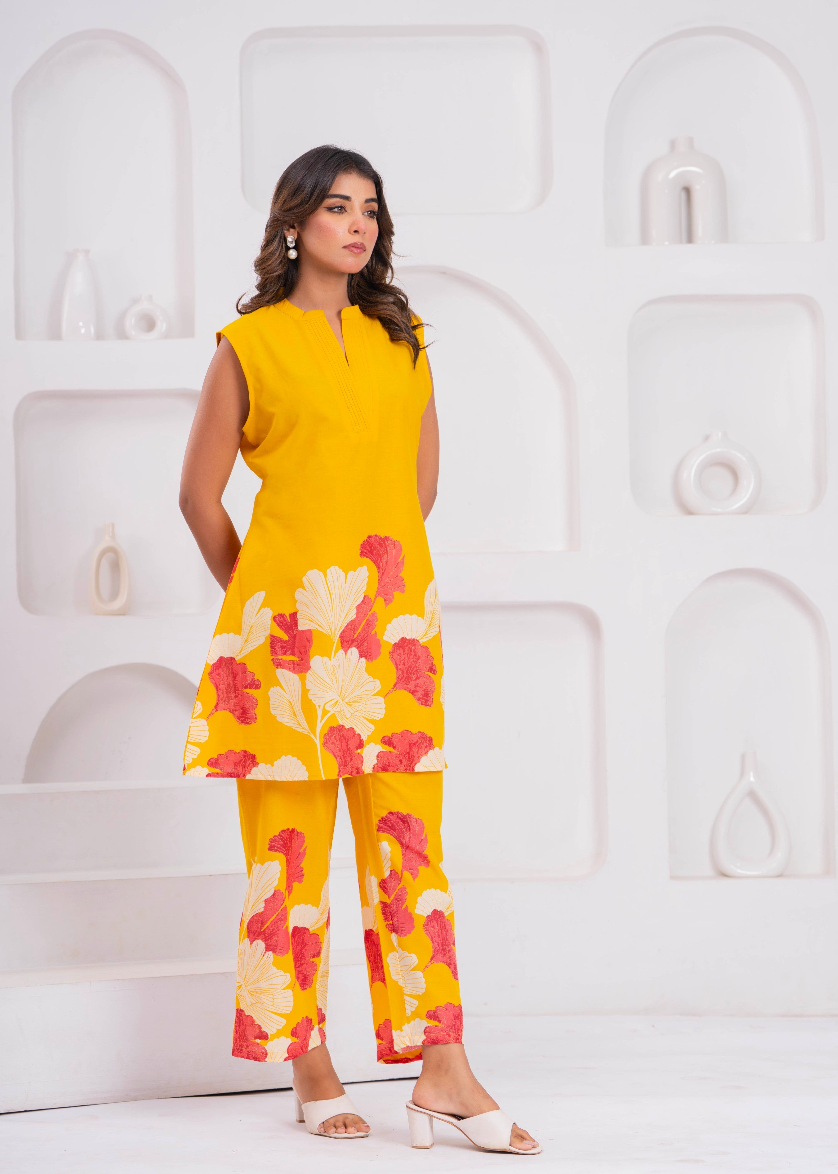 Maurya Dandelion Printed Cotton Co-ord  Set