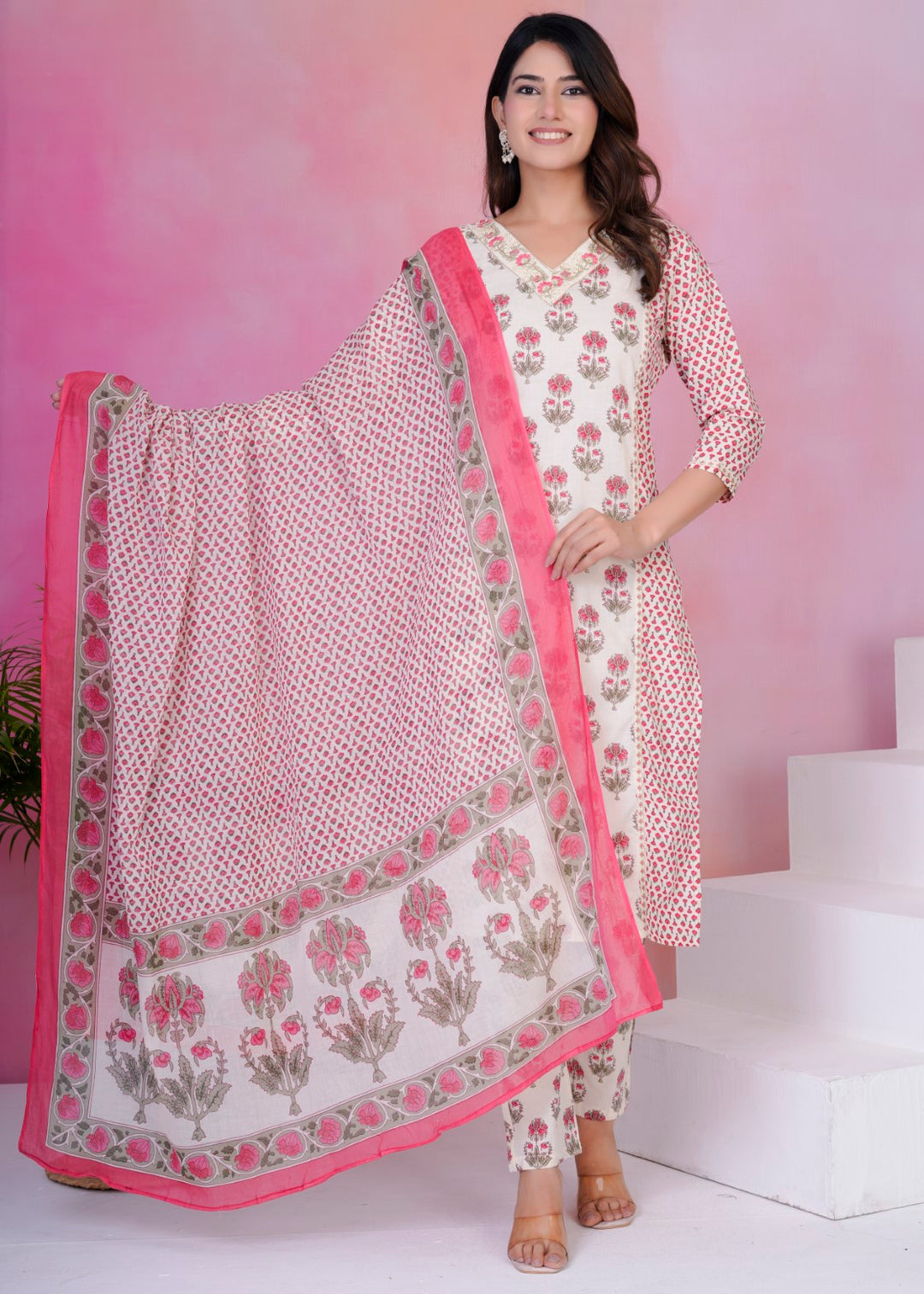 Tanvi Pearl Cotton Suit Set