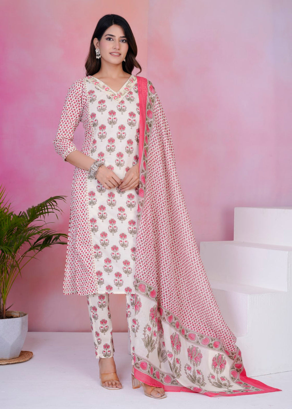Tanvi Pearl Cotton Suit Set