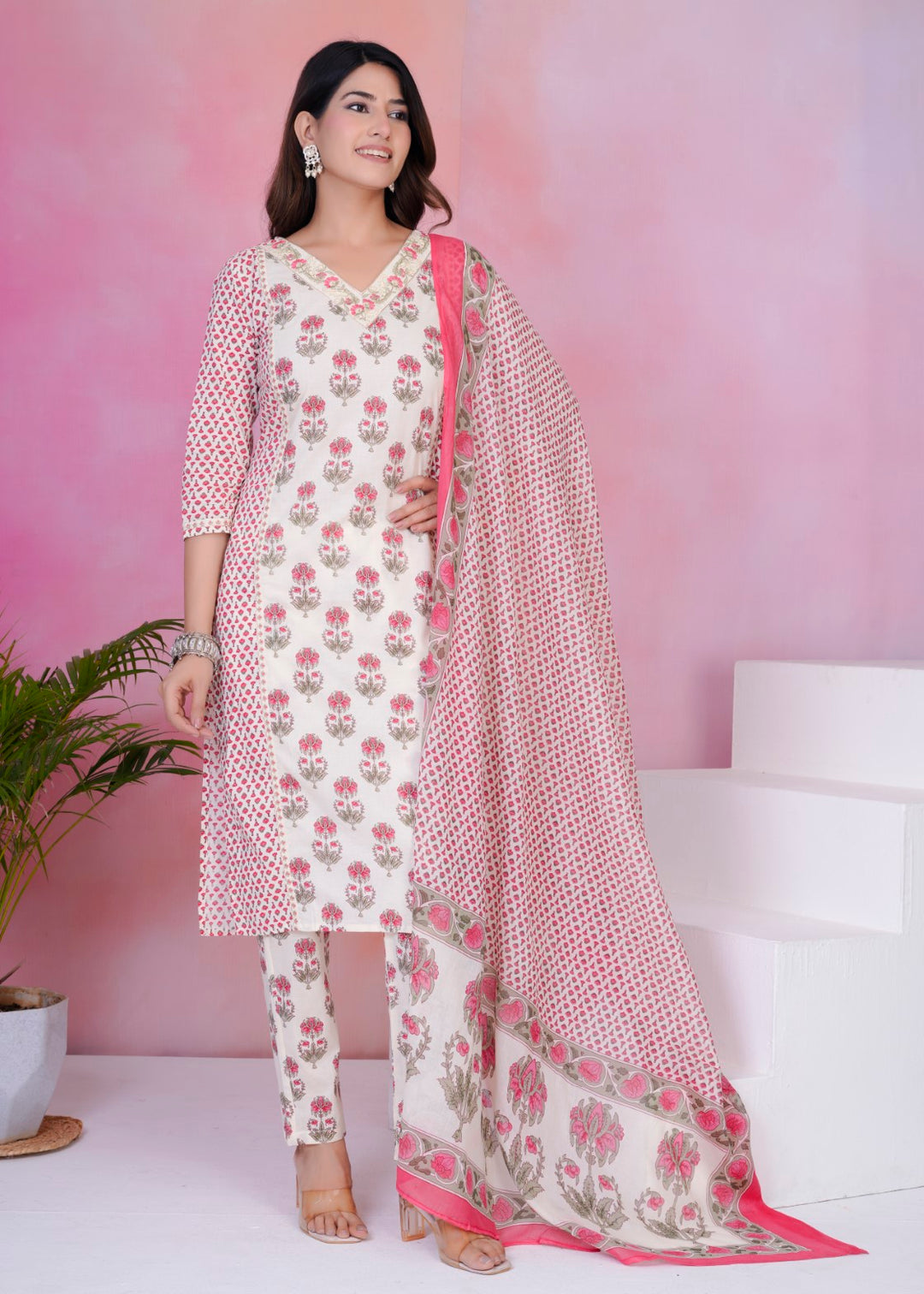 Tanvi Pearl Cotton Suit Set