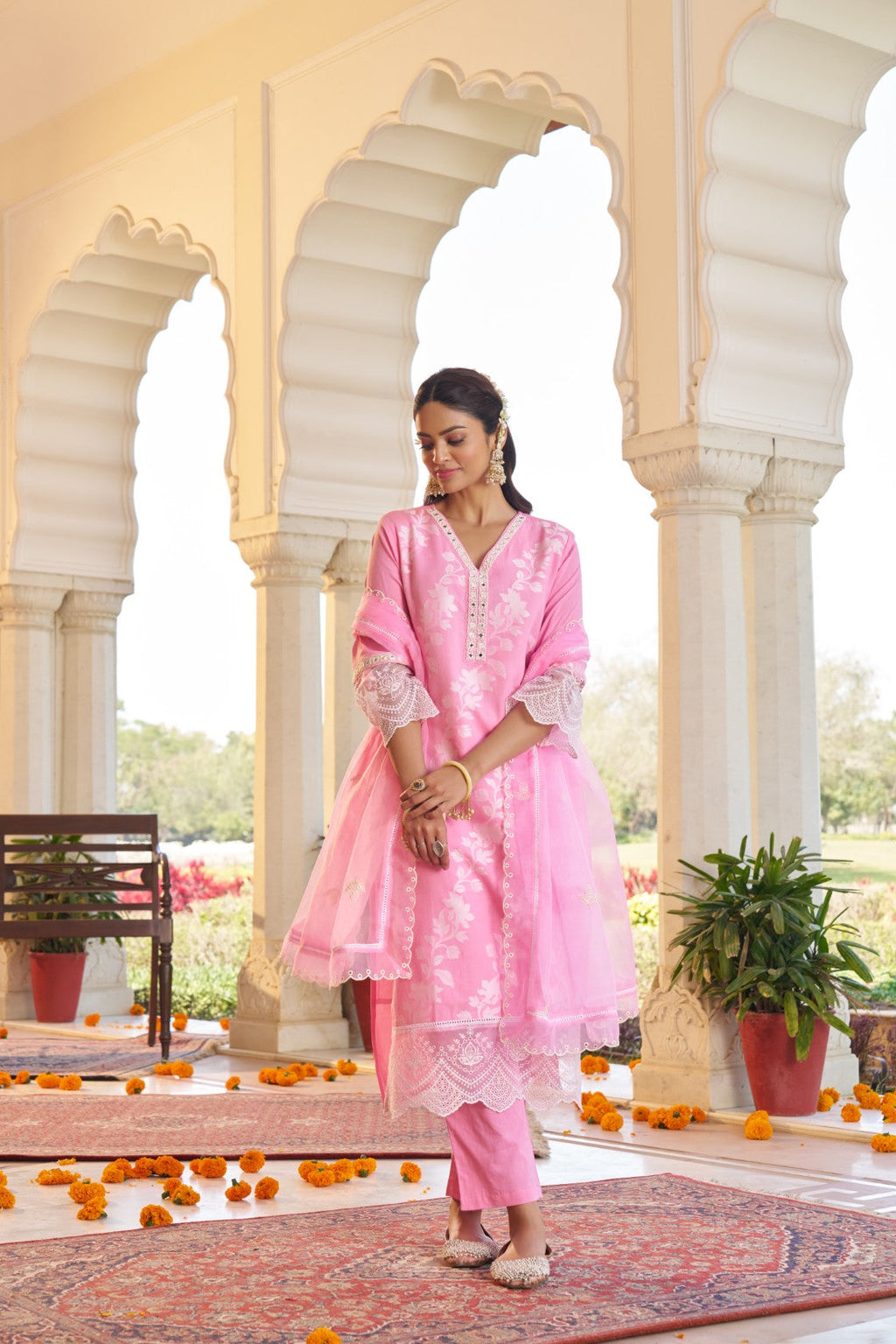 Grithav SoftPink Embroidered Lawn Suit Set