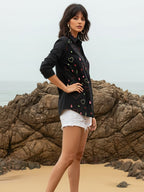 Ivanka Jet embroidery cotton shirt