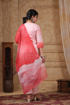 SAKSHI SCARLET PURE COTTON Linen SUIT SET