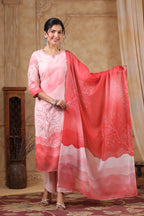SAKSHI SCARLET PURE COTTON Linen SUIT SET