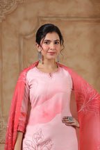 SAKSHI SCARLET PURE COTTON Linen SUIT SET