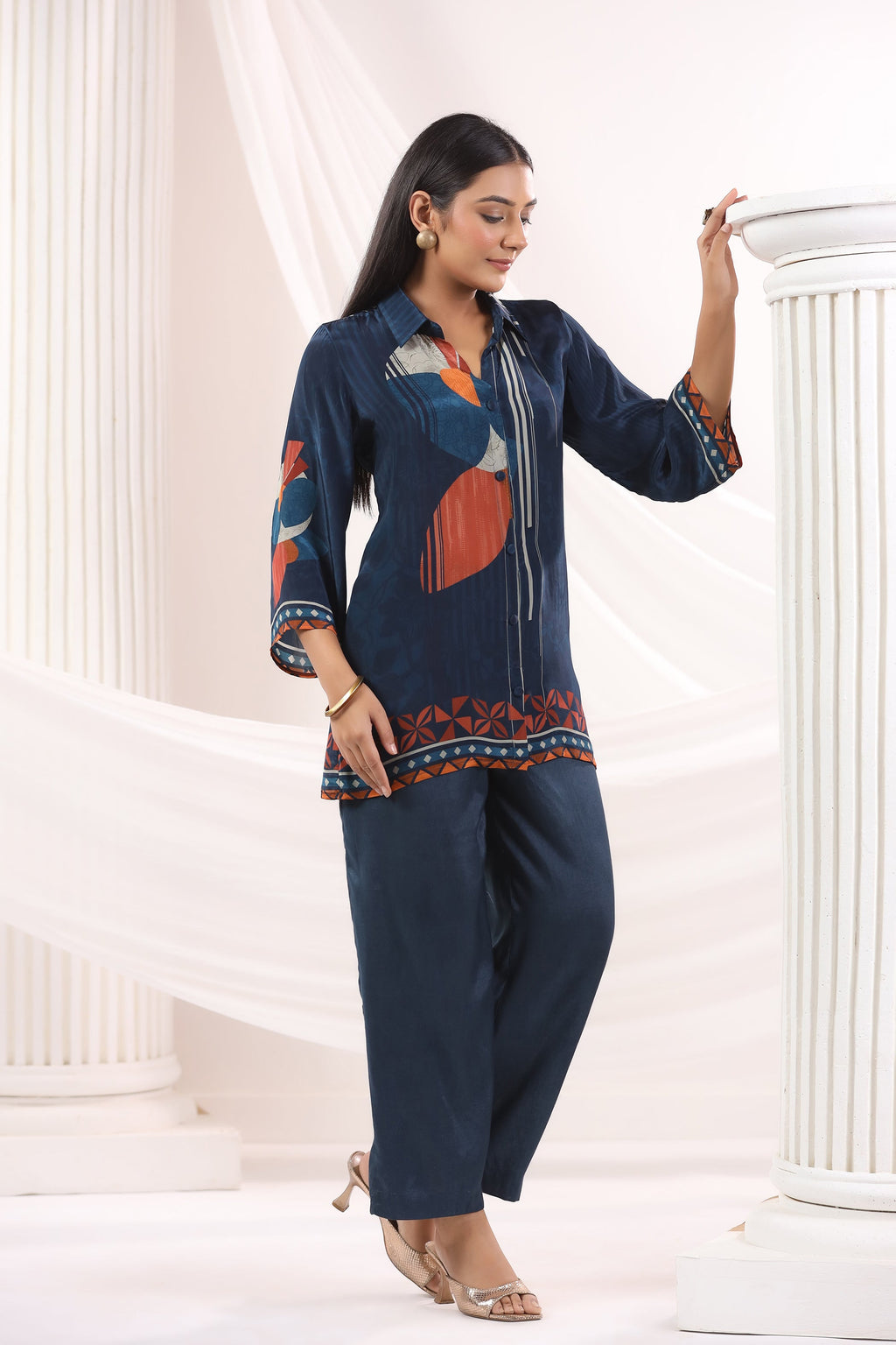 Jayti Azure Printed Muslin Co-ord Set