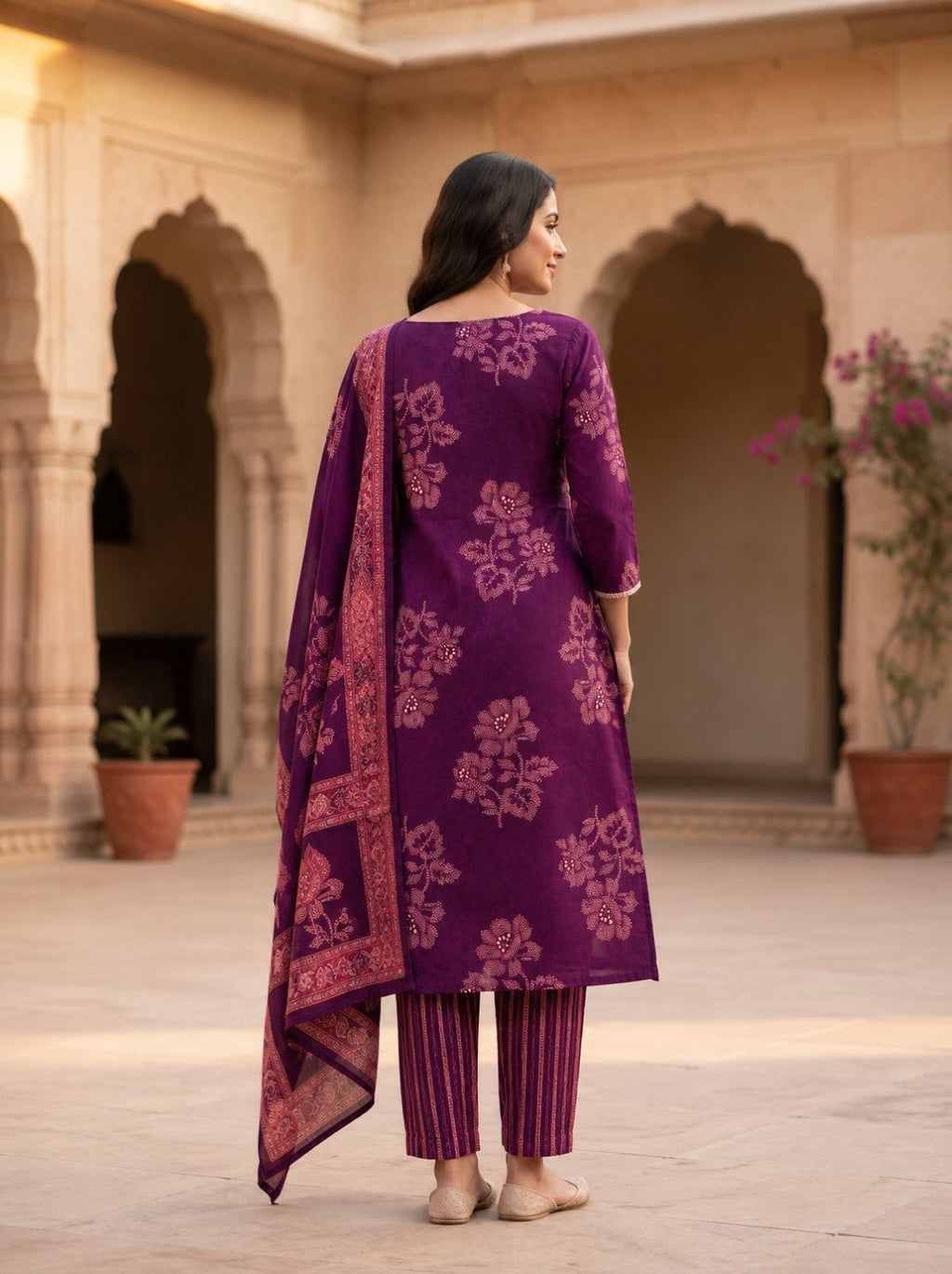 Hitakshi Orchid Printed Work Suit Set