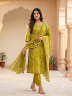 Myra Pea Printed Work Suit Set