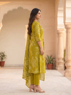 Myra Pea Printed Work Suit Set