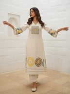 Virosh Pearl cotton kurta pant set