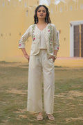 Mayri Pearl embroidery Cotton Jacket Co-ord set