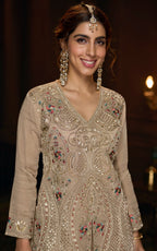 Haniya caramel full work suit set