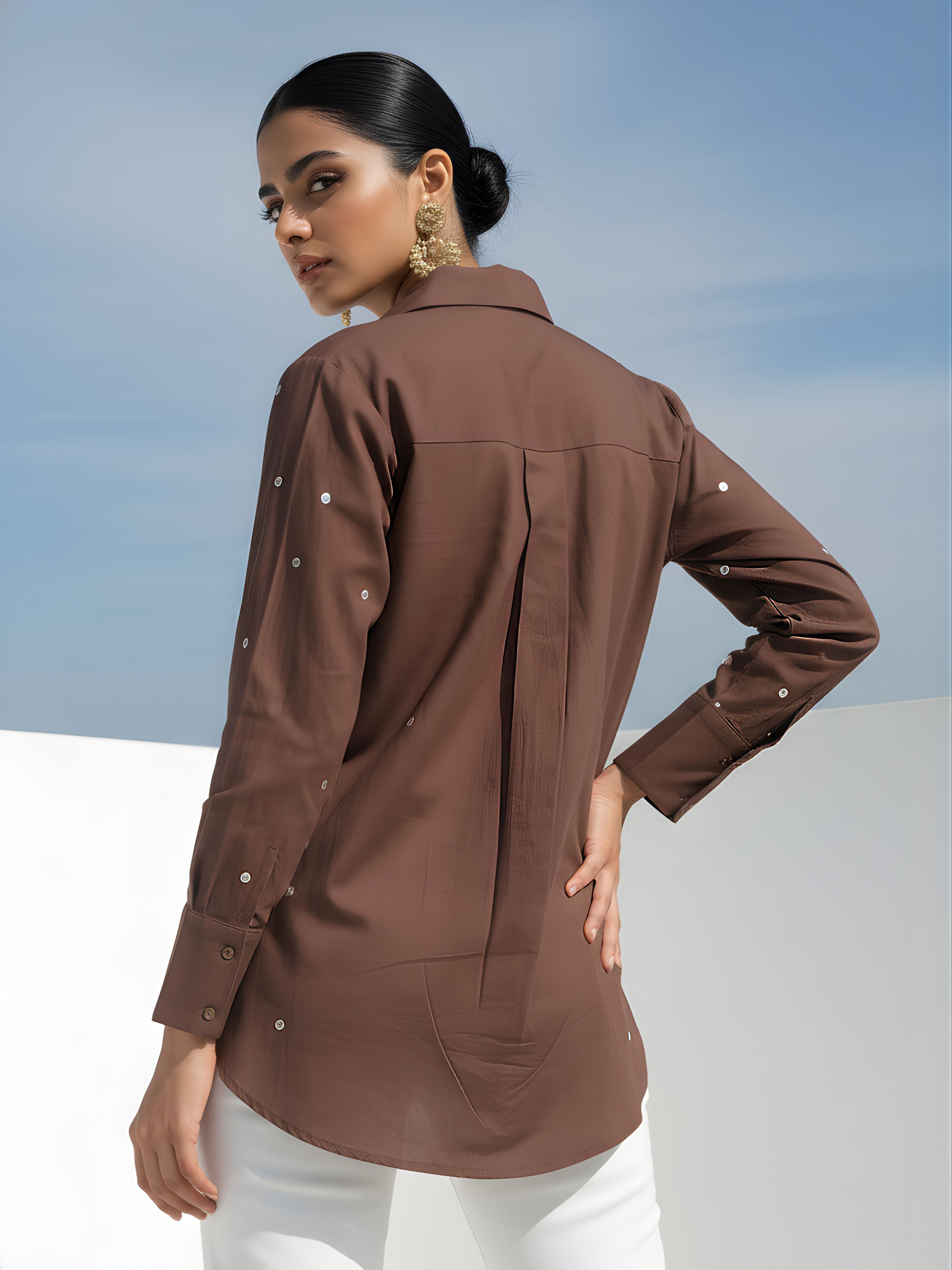 Ivanka Hazel Embroidery Cotton Shirt