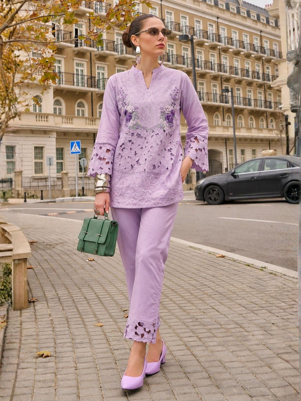 Anuja Orchid Embroidered Co-ord Set