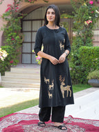 Mayri Onyx embroidery cotton kurta pant set