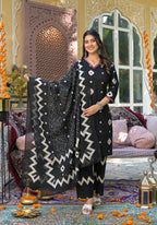 ARANYA ONYX IKAT PRINT COTTON SUIT SET