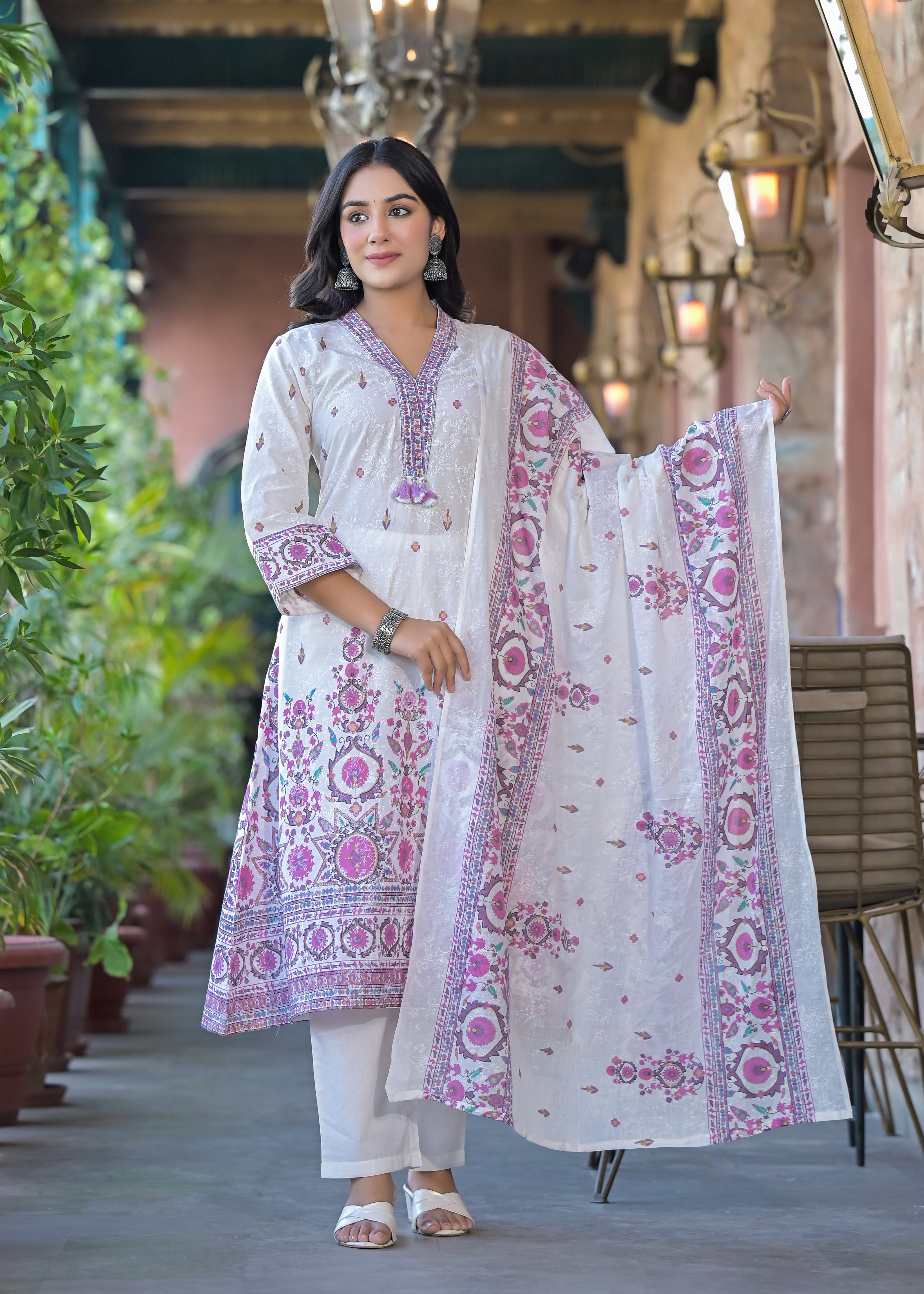 Aranya Angel Embroidred Cotton Suit Set