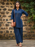 Prisha serul embroidery denim co-ord set