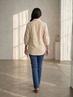 Drona patch embroidery cotton shirt