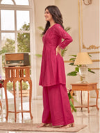 Gaurisha Merlot Embroidery Premium Co-ord Set